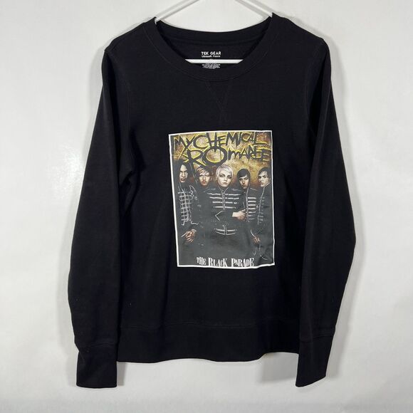 My Chemical Romance Crewneck Sweatshirt Adult Size Medium Black Parade Tek Gear - Picture 1 of 10